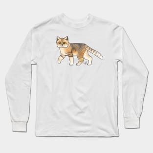 Cat - Sand Cat - Striped Long Sleeve T-Shirt